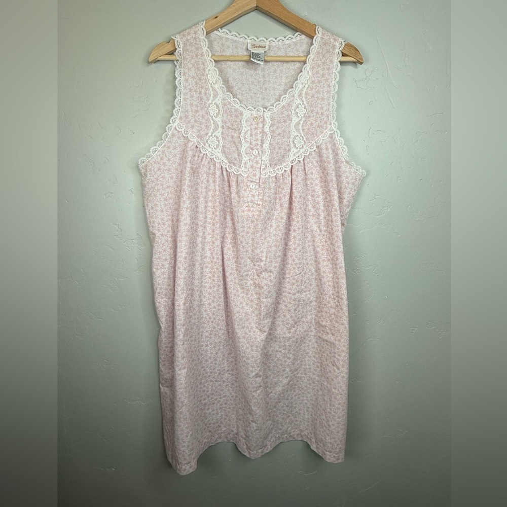 Vintage Barbizon Floral Nightgown Lace Trim Slip Dress Nightie Size 1X NWOT